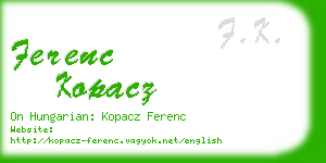 ferenc kopacz business card